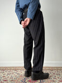 1940s European Morning Suspender Striped Trousers