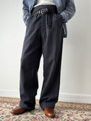1950s European High Waisted Striped Slacks