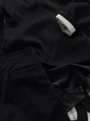 1940s European Single Breasted Three Piece Black Wool Suit