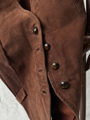 Vintage European Brown Suede Leather Vest