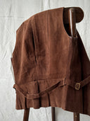 Vintage European Brown Suede Leather Vest