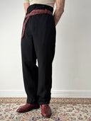 1930s European Buckle Back Black Wool Trousers