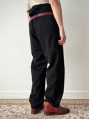 1930s European Buckle Back Black Wool Trousers