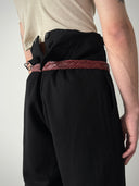 1930s European Buckle Back Black Wool Trousers
