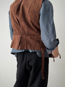 Vintage European Brown Suede Leather Vest