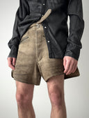 1950s German Hunting Faded Leather Shorts