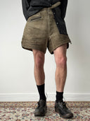 1950s German Hunting Faded Leather Shorts