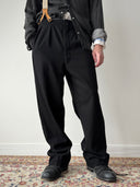 1940s British 'Peter Robinson' Tuxedo Black Wool Trousers