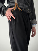 1940s British 'Peter Robinson' Tuxedo Black Wool Trousers