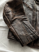1960s German Motorcycle Faded Brown Leather Jacket