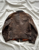 1960s German Motorcycle Faded Brown Leather Jacket