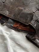 1960s German Motorcycle Faded Brown Leather Jacket
