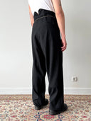 1940s British Morning Fishtail Striped Suit Trousers