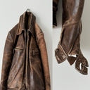 Antique ≈1940s WW2 Era German Flying Brown Leather Jacket
