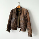 Antique ≈1940s WW2 Era German Flying Brown Leather Jacket