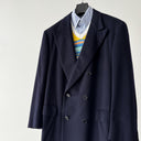 Brioni 100% Cashmere Navy Double Breasted Long Coat