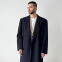 Brioni 100% Cashmere Navy Double Breasted Long Coat